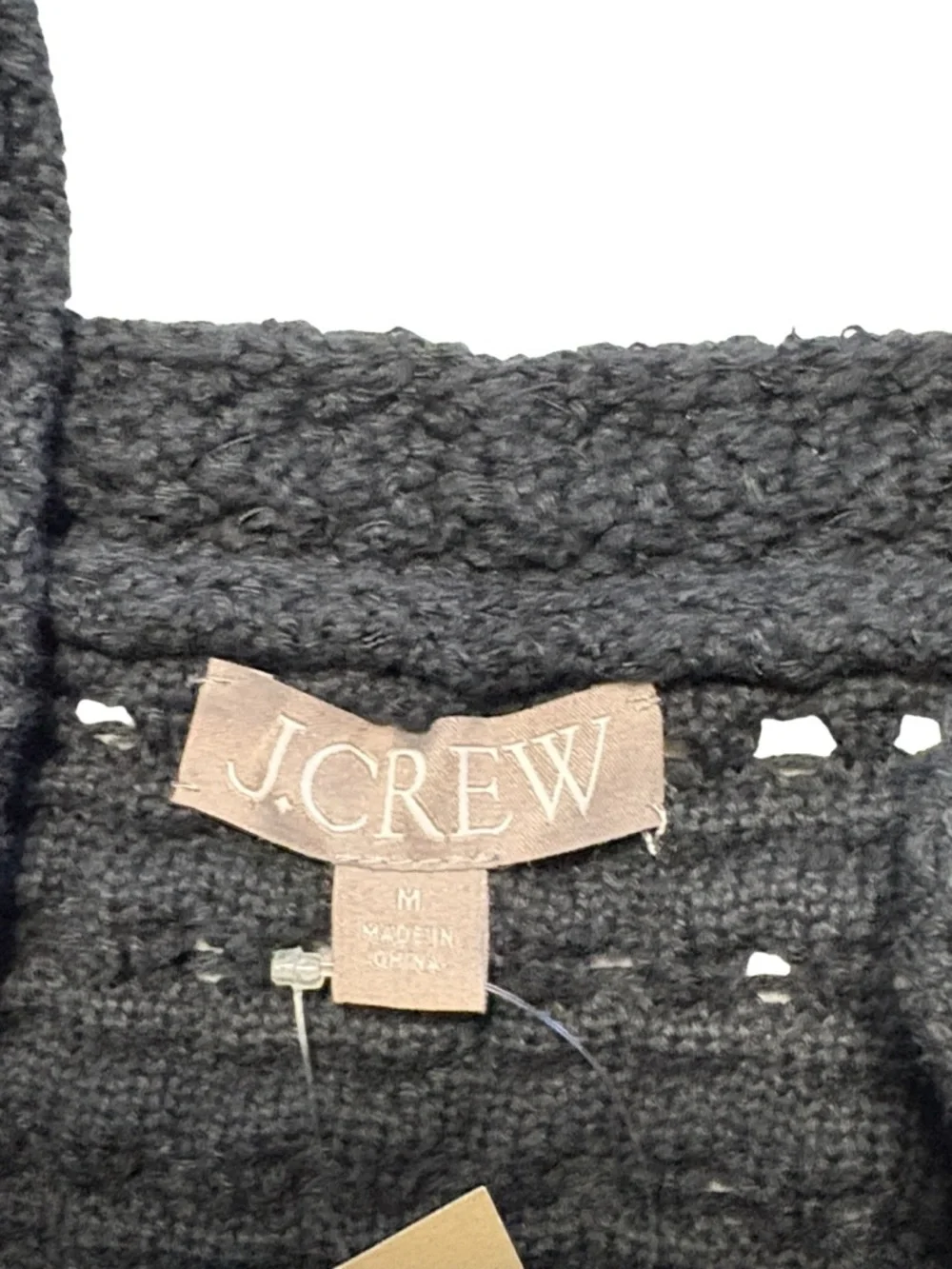J. Crew Crochet Ruffle Sweater Tank Size Medium Black NWT Fitted Boho Festival